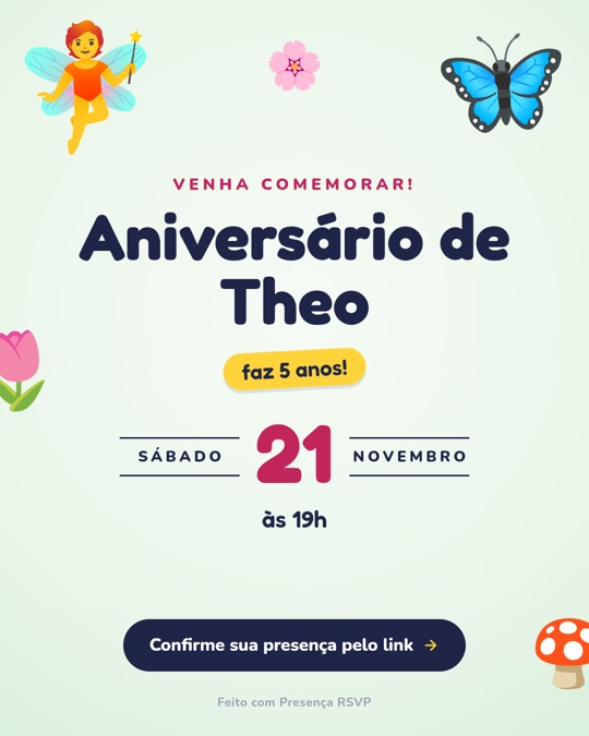 Convite no tema Jardim encantado